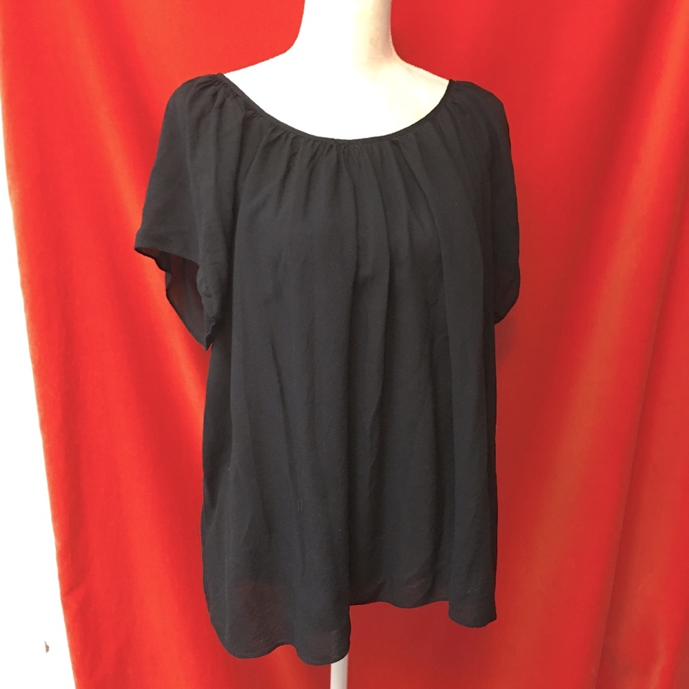 Hatch maternity relaxed peasant top short sleeve black size 2